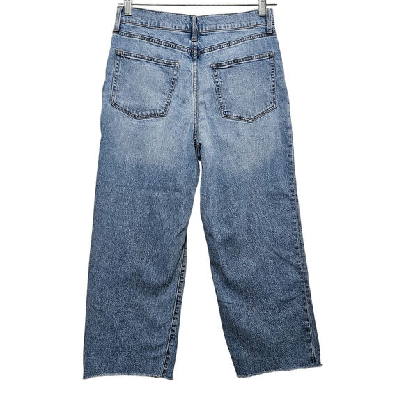 J. Crew Slim Wide Leg Jeans Women's Sz 28 High-Rise Cropped Raw Hem Casual - Picture 4 of 8